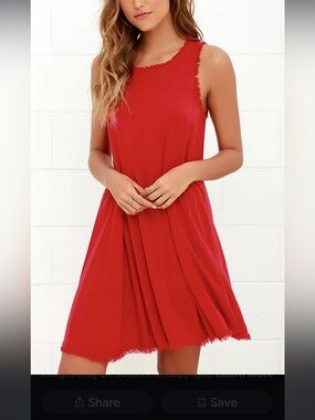 50%offw❤️ Others Follow sleeveless raw hem slip Dress Med sk71